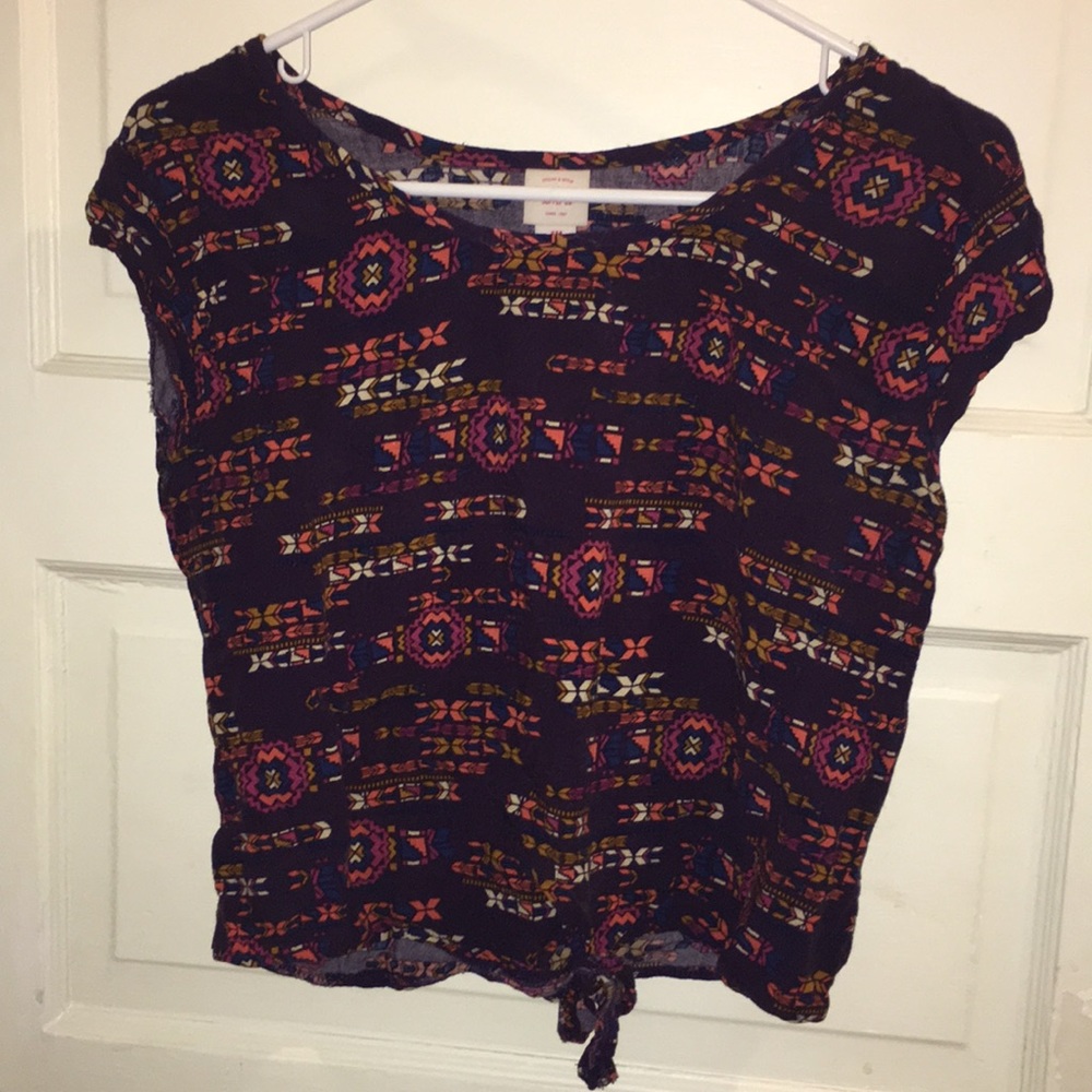 Boho Aztec Print Crop Top
